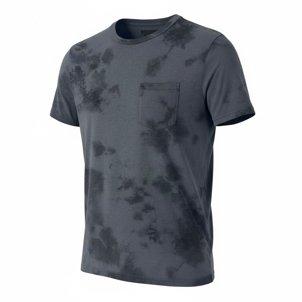 Roark Run Amok Mens Small Charcoal Grey Tie Dye Pocket T-Shirt Short Sleeve